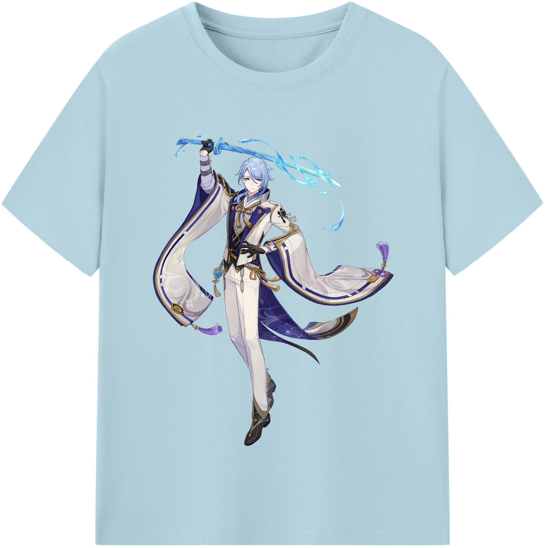 げんし神 神里綾人 かみさとあやと genshin Kamisato Ayato 綿100％半袖Tシャツ（フロントプリント）